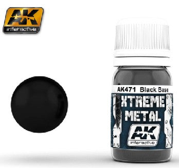AK Interactive 471 Xtreme Metal: Black Base Paint 30ml Bottle