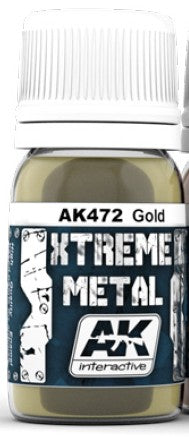 AK Interactive 472 Xtreme Metal: Gold Metallic Paint 30ml Bottle