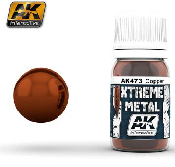 AK Interactive 473 Xtreme Metal: Copper Metallic Paint 30ml Bottle