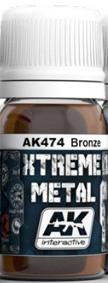 AK Interactive 474 Xtreme Metal: Bronze Metallic Paint 30ml Bottle