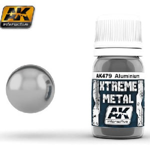 AK Interactive 479 Xtreme Metal: Aluminum Metallic Paint 30ml Bottle