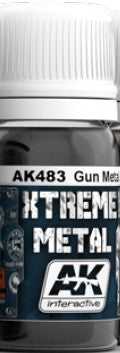 AK Interactive 483 Xtreme Metal: Gun Metal Metallic Paint 30ml Bottle