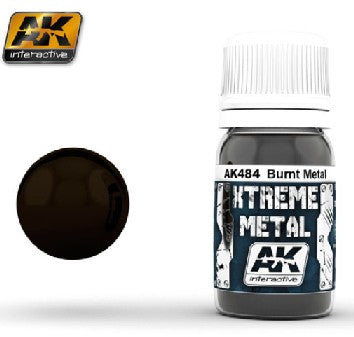 AK Interactive 484 Xtreme Metal: Burnt Metal Metallic Paint 30ml Bottle