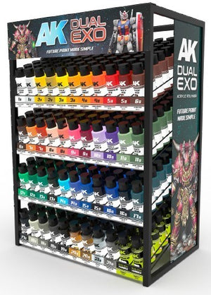 AK Interactive 51000 Dual Exo Paint Deal w/FREE Rack (3 each 42 colors & 6 #1566 thinner)