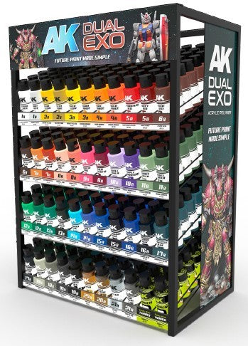 AK Interactive 51000 Dual Exo Paint Deal w/FREE Rack (3 each 42 colors & 6 #1566 thinner)