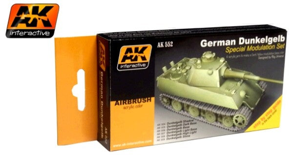 AK Interactive 552 German Dark Yellow Modulation Acrylic Paint Set (6 Colors) 17ml Bottles (D)