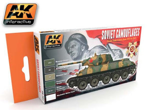 AK Interactive 561 Soviet Tank Camouflage 1935-1945 Acrylic Paint Set (6 Colors) 17ml Bottles (D)