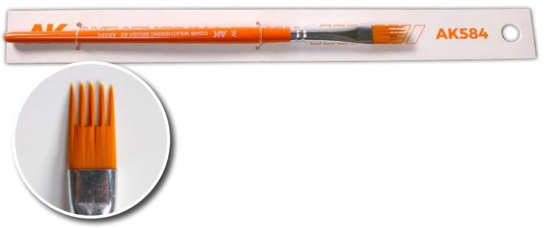 AK Interactive 584 5 Size Comb Shape Weathering Brush