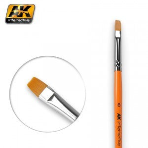 AK Interactive 611 6 Size Synthetic Flat Brush