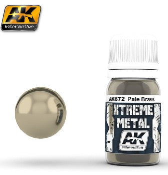 AK Interactive 672 Xtreme Metal: Pale Brass Metallic Paint 30ml Bottle