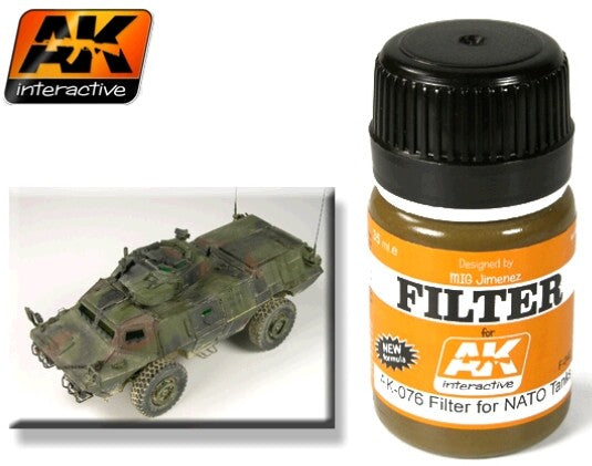 AK Interactive 76 NATO Tank Filter Enamel Paint 35ml Bottle