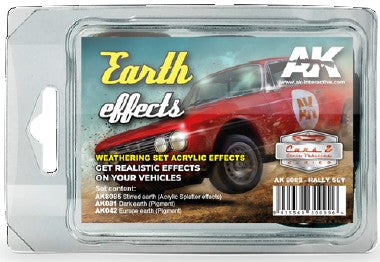 AK Interactive 8089 Cars & Civil Vehicle Series: Earth Effects Weathering Acrylic Paint Set (42, 81, 8085)