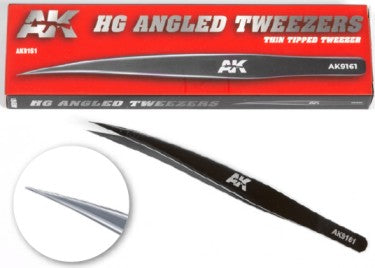 AK Interactive 9161 HG Angled Thin Tipped Tweezers