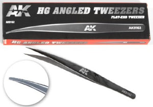 AK Interactive 9162 HG Angled Flat-End Tweezers