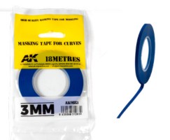 AK Interactive 9183 Blue Masking Tape for Curves 3mm