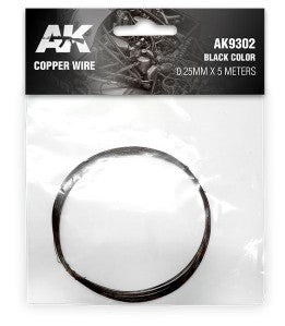 AK Interactive 9302 Copper Wire 0.25mm x 5 meters (Black)