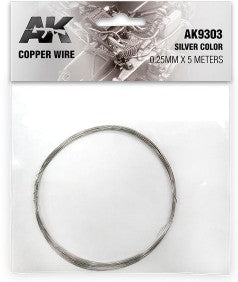 AK Interactive 9303 Copper Wire 0.25mm x 5 meters (Silver)