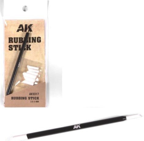 AK Interactive 9317 Rubbing Stick w/3mm & 5mm Tips (3ea)