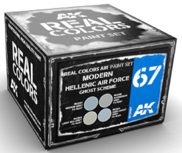 AK Interactive RCS67 Real Colors: Modern Hellenic (Greece) Air Force Ghost Scheme Acrylic Lacquer Paint Set (4) 10ml Bottles (D)