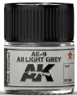 AK Interactive RC308 Real Colors: AE9/AII Light Grey Acrylic Lacquer Paint 10ml Bottle
