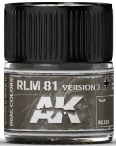 AK Interactive RC325 Real Colors: RLM81 Version 3 Brown Acrylic Lacquer Paint 10ml Bottle