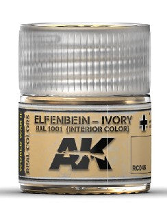 AK Interactive RC46 Real Colors: Ivory RAL1001 (Interior) Acrylic Lacquer Paint 10ml Bottle