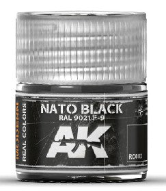AK Interactive RC82 Real Colors: NATO Black RAL9021 F9 Acrylic Lacquer Paint 10ml Bottle