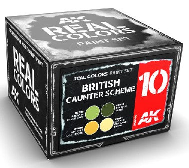 AK Interactive RCS10 Real Colors: British Caunter Scheme Acrylic Lacquer Paint Set (4) 10ml Bottles (D)