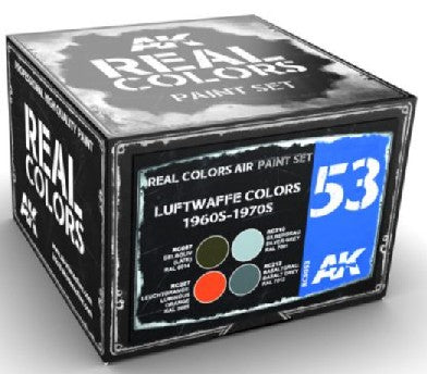 AK Interactive RCS53 Real Colors: Luftwaffe 1960s-1970s Acrylic Lacquer Paint Set (4) 10ml Bottles (D)