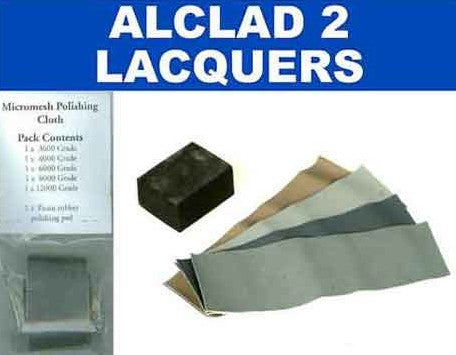 Alclad II 301 Micromesh Polishing Cloth Set (5 diff grades & rubber support block)