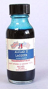 Alclad II 403 1oz. Bottle Transparent Blue Lacquer