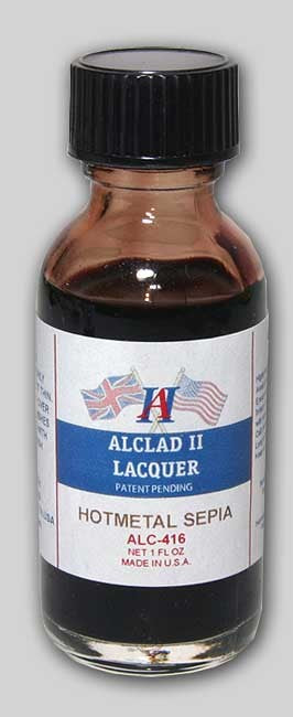 Alclad II 416 1oz. Bottle Hot Metal Sepia Lacquer