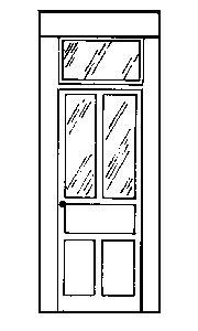 Alexander Scale 2404 HO Scale Entry Doors -- With Transom pkg(4)