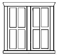 Alexander Scale 2505 HO Scale Dbl 4-pane window      4/