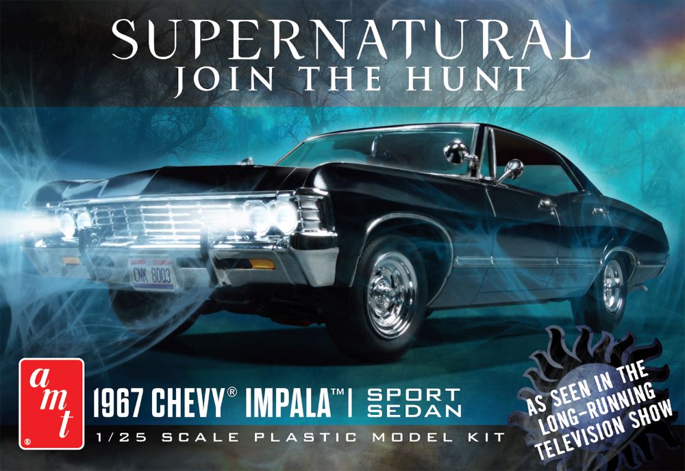 AMT Model Kits 1124 1/25 Supernatural Join The Hunt 1967 Impala Sport Sedan 4-Door Car from TV Show