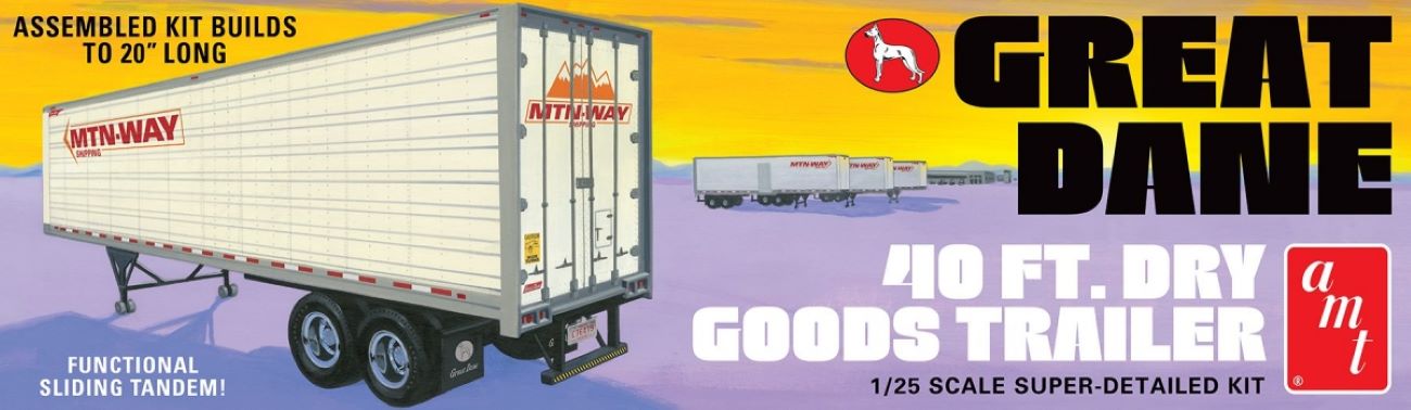 AMT Model Kits 1185 1/25 Great Dane 40ft Dry Goods Trailer (D)