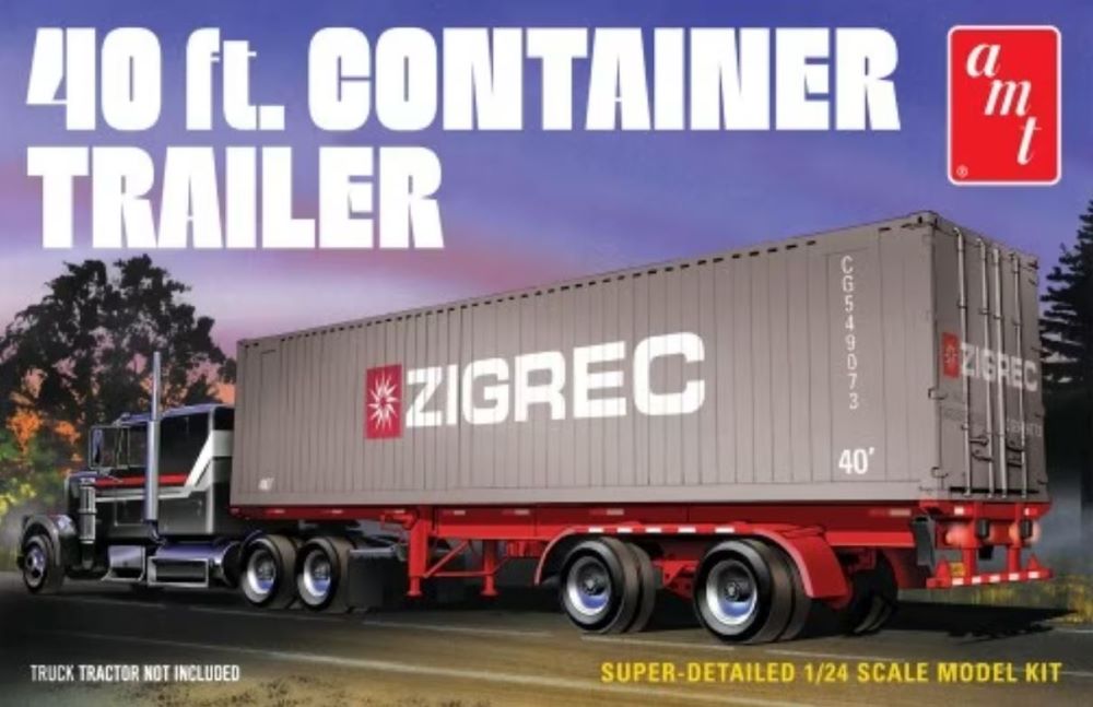 AMT Model Kits 1196 1/24 40' Container Trailer (D)