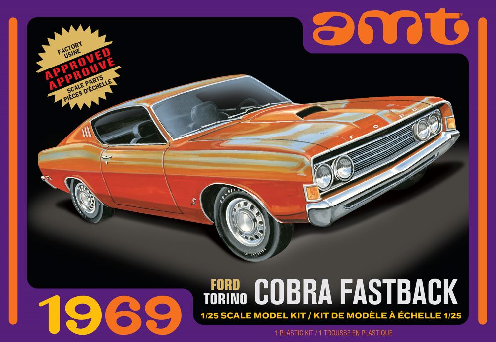 AMT Model Kits 1217 1/25 1969 Ford Torino Cobra Fastback Car