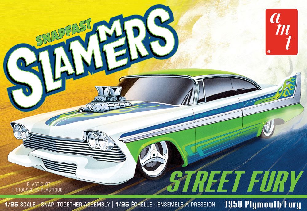 AMT Model Kits 1226 1/25 1958 Plymouth Street Fury Slammers (Snap) (D)