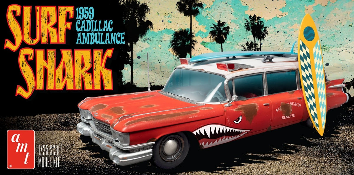 AMT Model Kits 1242 1/25 Surf Shark 1959 Cadillac Custom Ambulance (D)