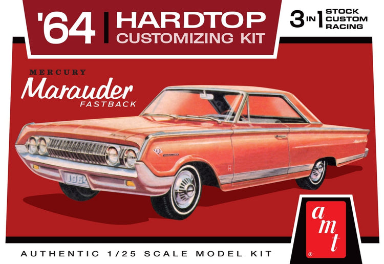 AMT Model Kits 1294 1/25 1964 Mercury Marauder Fastback Hardtop Customizing Car (3 in 1)