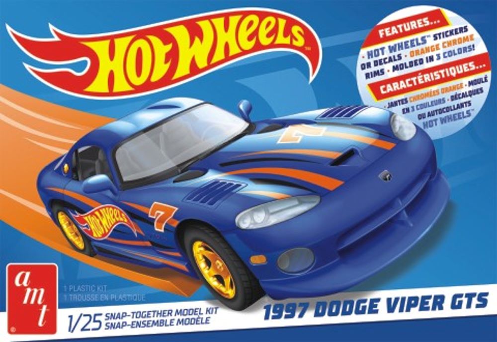 AMT Model Kits 1349 1/25 Hot Wheels 1997 Dodge Viper GTS Car (Snap) (D)