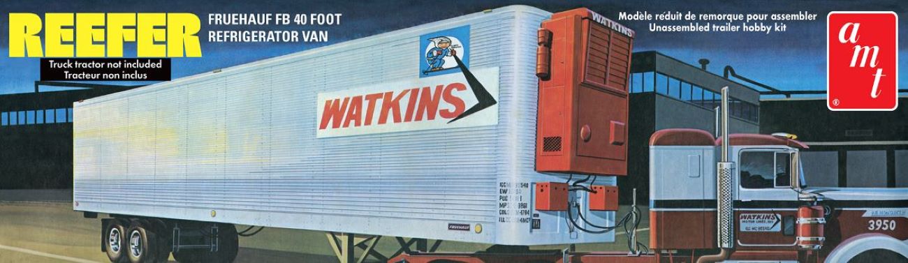 AMT Model Kits 1421 1/25 Watkins Fruehauf 40' Reefer Semi Trailer