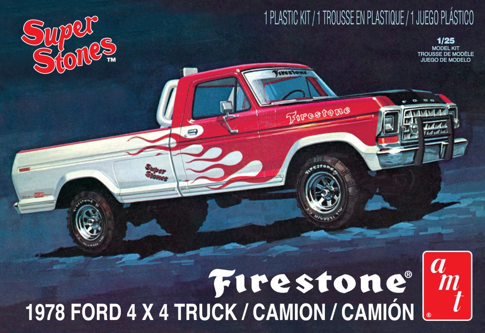 AMT Model Kits 858 1/25 1978 Ford 4x4 Firestone Super Stones Pickup Truck