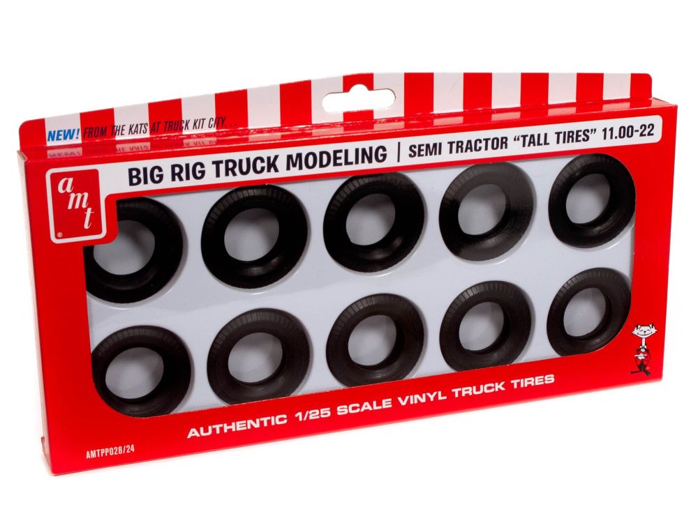 AMT Model Kits PP28 1/25 Semi Tractor Truck 11.00-22 Tall Tires Pack (10)