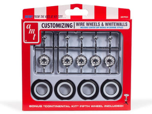 AMT Model Kits PP33 1/25 KH Wire Wheels (5) & Whitewall Tires (4) Customizing Pack