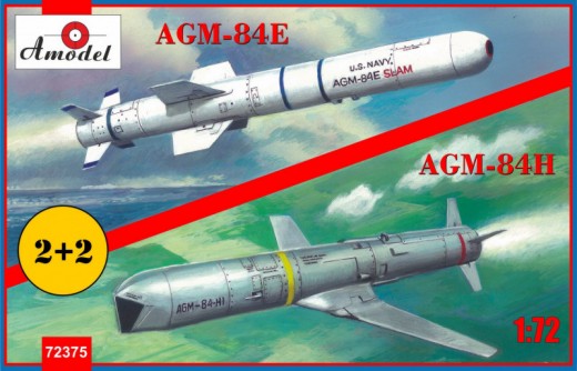 Amodel 72375 1/72 AGM84E & AGM84H Missiles on Trolleys (2 Kits)