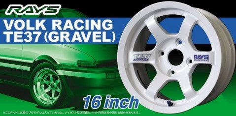 Aoshima 52501 1/24 Volk Racing TE37 Gravel 16" Tire & Wheel Set (4)