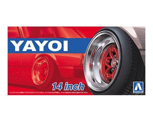 Aoshima 52563 1/24 Yayoi 14" Tire & Wheel Set (4)