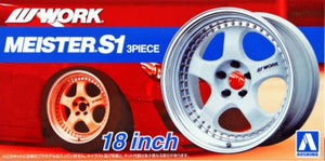 Aoshima 52990 1/24 Work Maister S1 3Piece 18" Tire & Wheel Set (4)